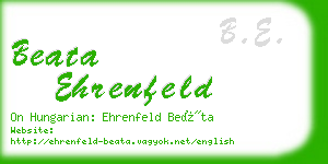 beata ehrenfeld business card